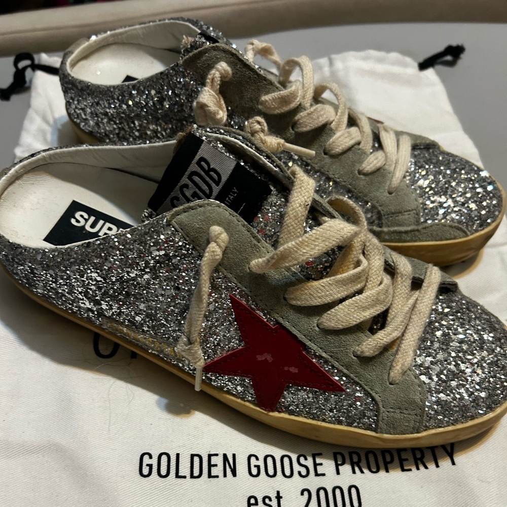Golden Goose full glitter slip ons size 38